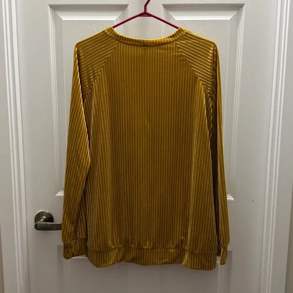 MTS Gold Ribbed Velvet Top - Picture 7 of 7